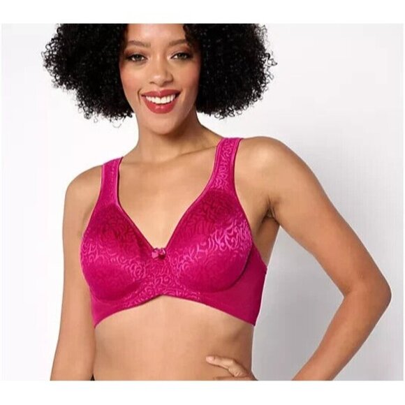 Breezies Wild Rose Seamless Underwire Support Bra Raspberry Wine ,42 D A679227 - Picture 1 of 1